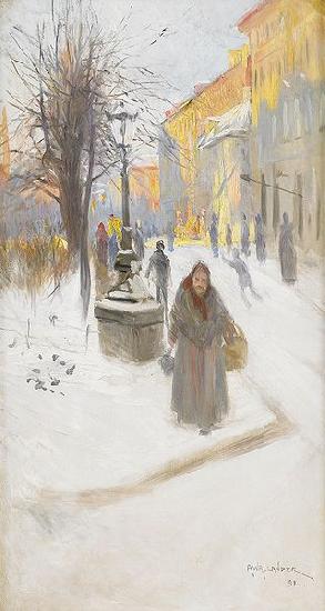 Alf Wallander Artillerigatan in Winter Dress oil painting image